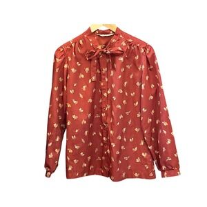 80s Koret of California Blouse Cottagecore Dark Academia Librarian Fallcore
